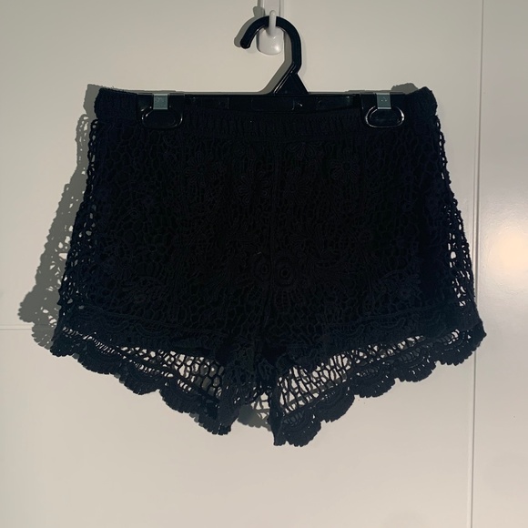 Black Lace Shorts - Picture 1 of 4